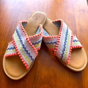 TOMS Slide Sandals, multicolor size 7.5 womens